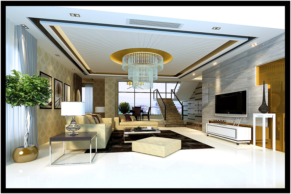 輕奢風格別墅裝修效果圖-東逸灣別墅290平米-客廳電視背景墻 輕奢風格別墅裝修效果圖-東逸灣別墅290平米-客廳電視背景墻