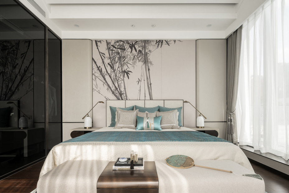 新中式風格別墅家裝案例效果圖-臥室 新中式風格別墅家裝案例效果圖-臥室
