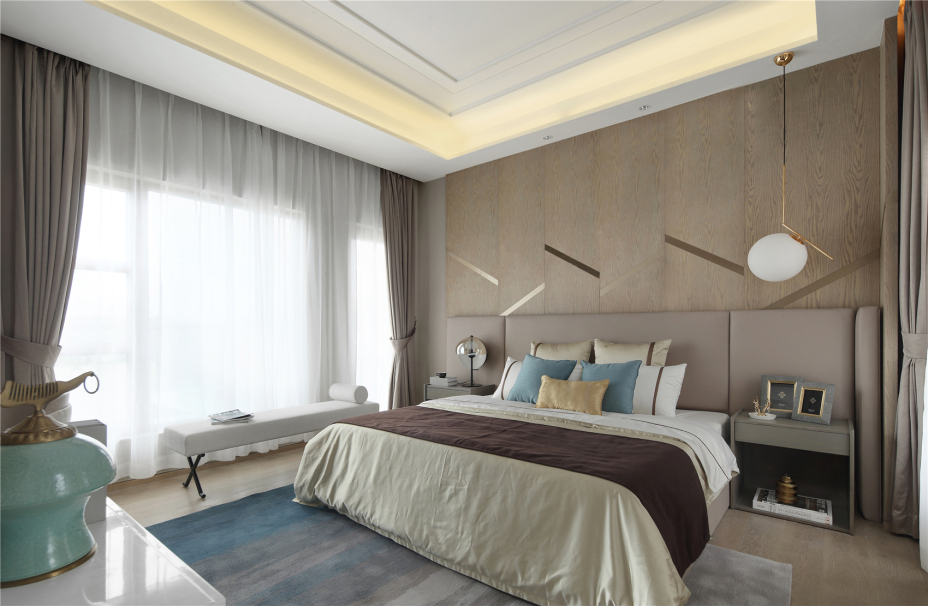 現(xiàn)代輕奢風格室內(nèi)家裝案例效果圖-主臥 現(xiàn)代輕奢風格室內(nèi)家裝案例效果圖-主臥