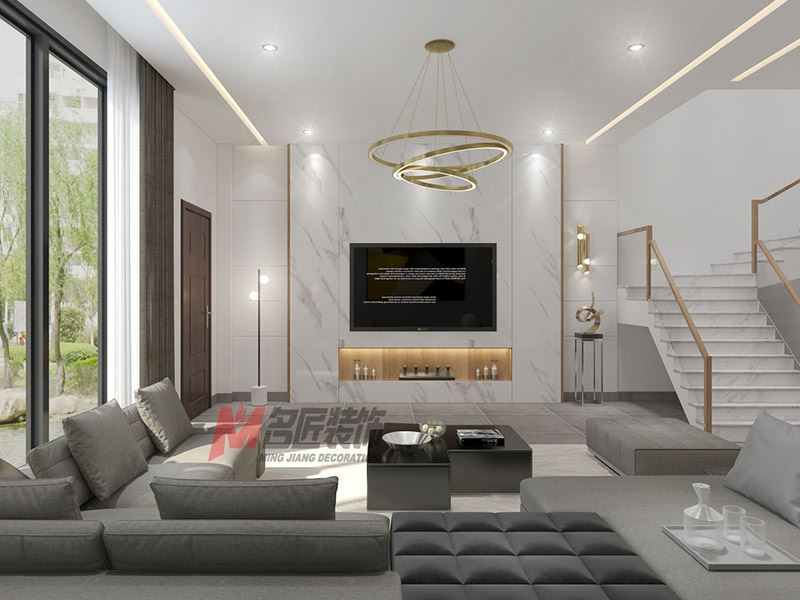 自貢市北湖南路312號院現代簡約風格別墅裝修案例