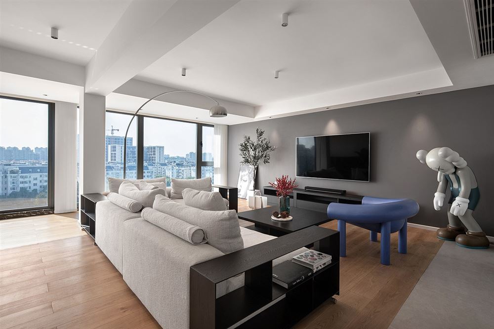 佛山市方直·瓏湖灣現代簡約風格三居室裝修案例