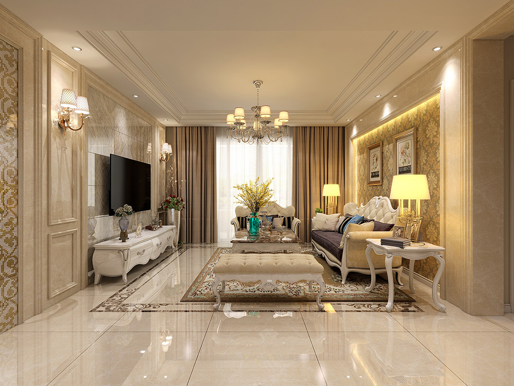 裝修公司簡歐風格室內(nèi)裝修效果圖-客廳 裝修公司簡歐風格室內(nèi)裝修效果圖-客廳