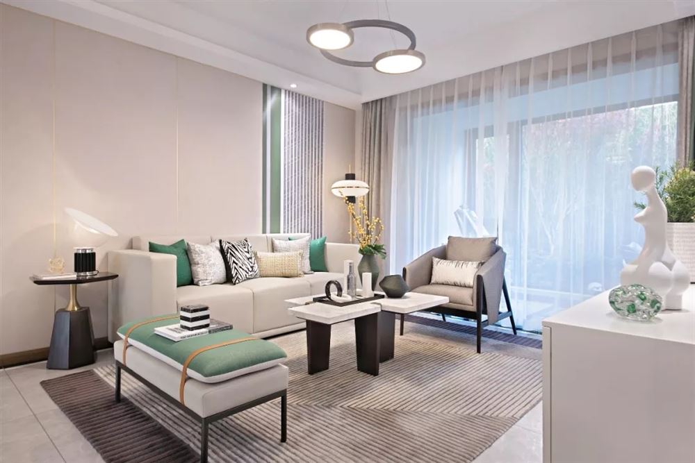 江門市瓏城半山新中式風格三居室裝修案例