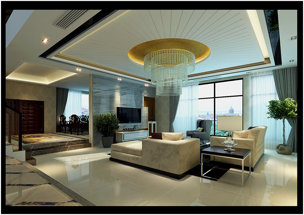 輕奢風格別墅裝修效果圖-東逸灣別墅290平米-客廳 輕奢風格別墅裝修效果圖-東逸灣別墅290平米-客廳