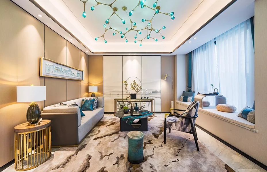 新中式風格別墅家裝案例效果圖-客廳 新中式風格別墅家裝案例效果圖-客廳