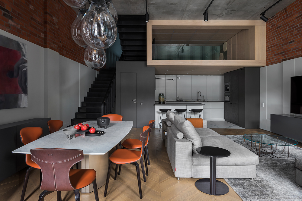 裝修案例工業風格復式裝修效果圖-客廳 裝修案例工業風格復式裝修效果圖-客廳