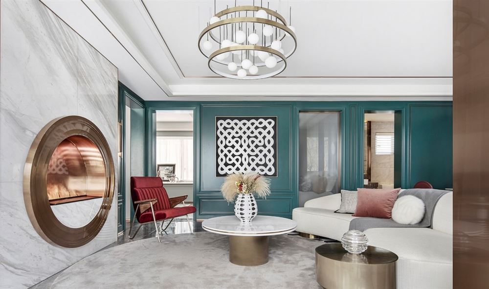 江門市碧華園輕奢風格三居室裝修案例