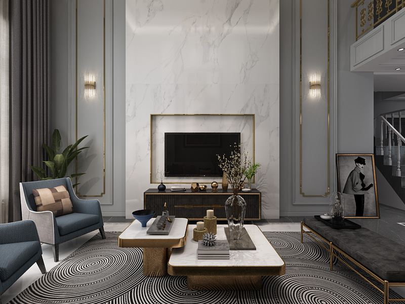 連云港市維多利亞洋房(北區)輕奢風格復式裝修案例