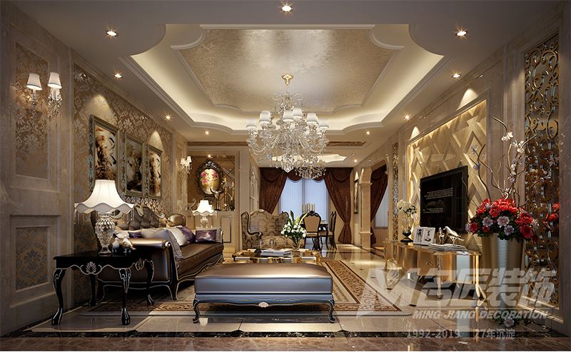 佛山市海倫堡·美的·玖悅府歐式風格三居室裝修案例