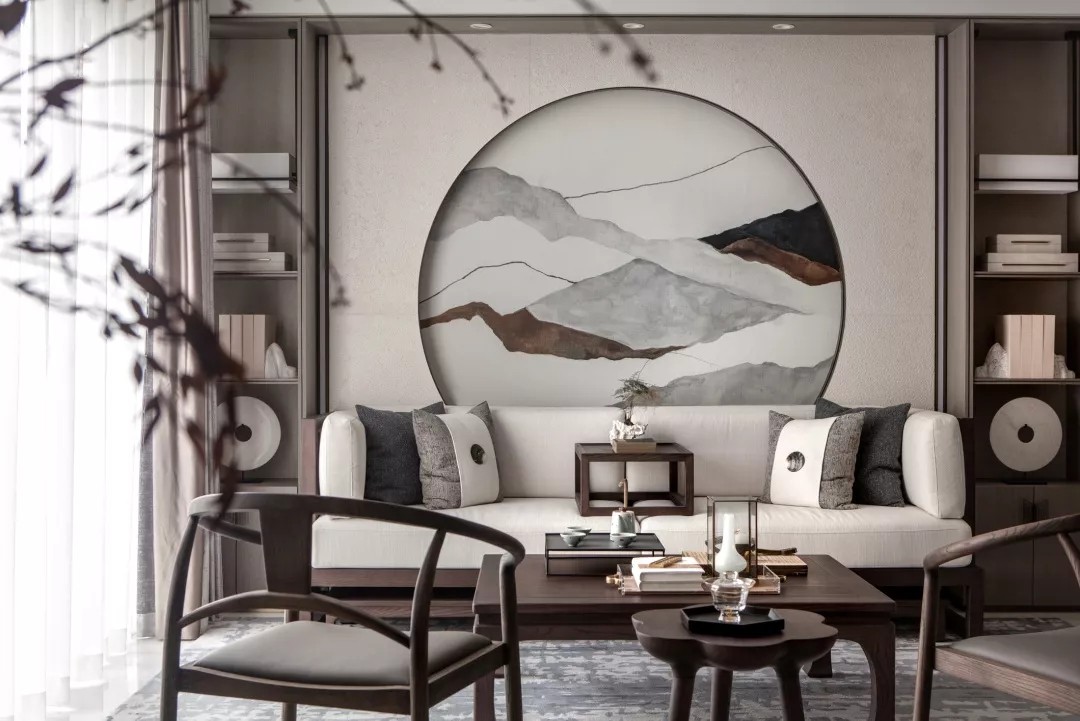 新中式風(fēng)格家裝設(shè)計室內(nèi)裝修效果圖-客廳背景墻 新中式風(fēng)格家裝設(shè)計室內(nèi)裝修效果圖-客廳背景墻