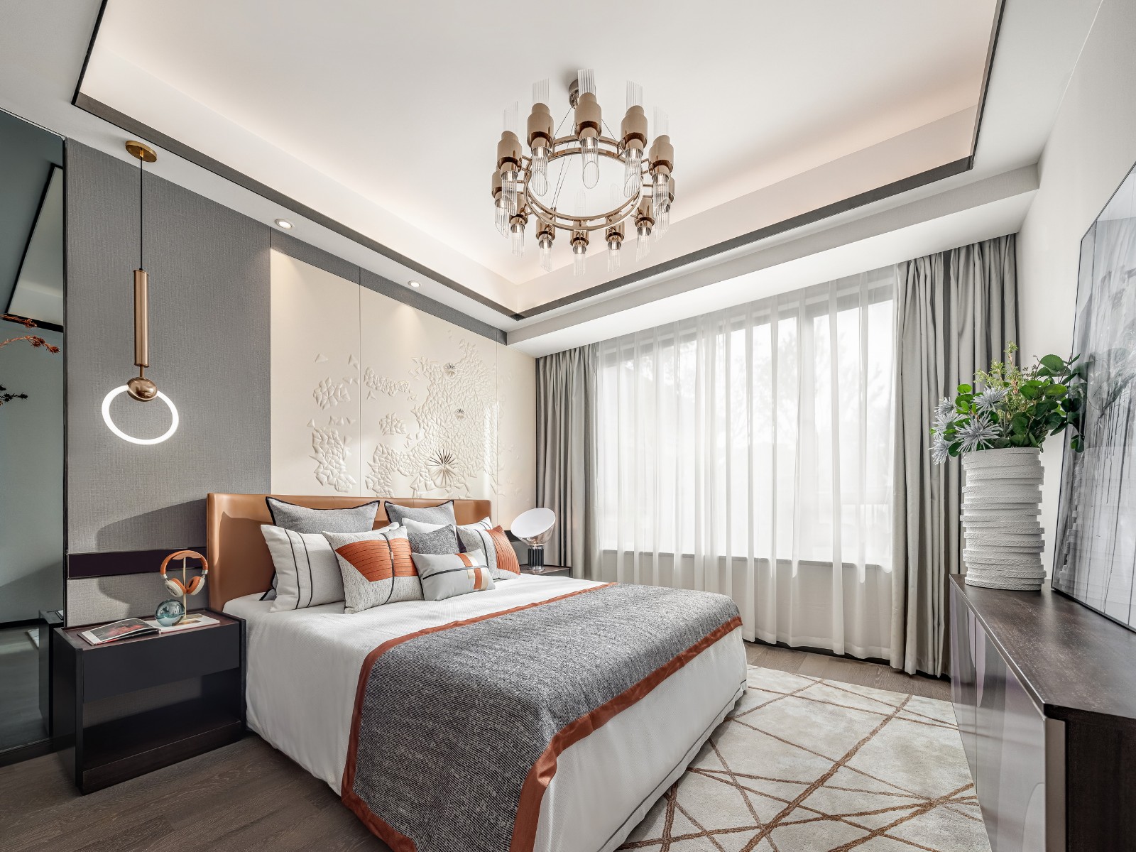 現代輕奢風格室內設計家裝案例-主臥 現代輕奢風格室內設計家裝案例-主臥