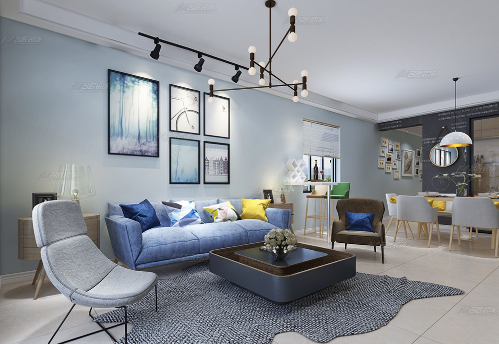 綠地璀璨天城三居135平米北歐風格裝修案例-客廳 綠地璀璨天城三居135平米北歐風格裝修案例-客廳