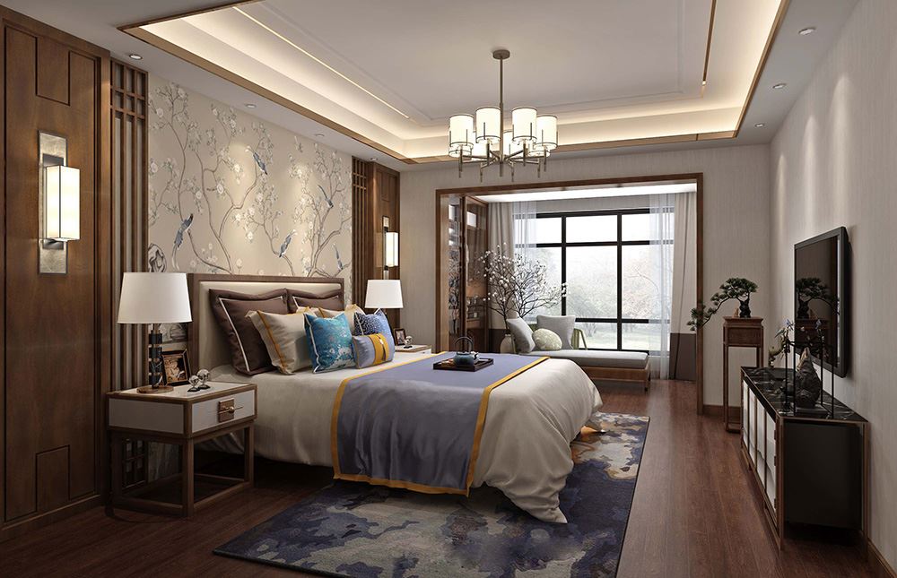 佛山市金地·中南·新城大境新中式風格復(fù)式裝修案例