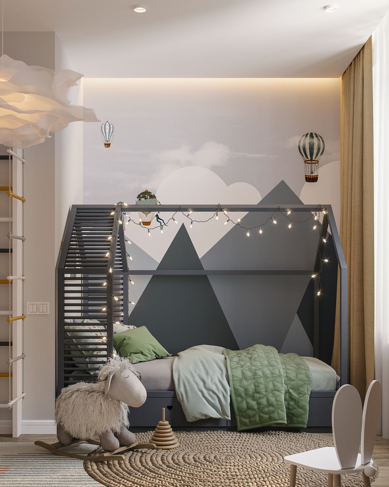 北歐簡約原木風(fēng)格家裝設(shè)計室內(nèi)裝修效果圖-兒童房 北歐簡約原木風(fēng)格家裝設(shè)計室內(nèi)裝修效果圖-兒童房