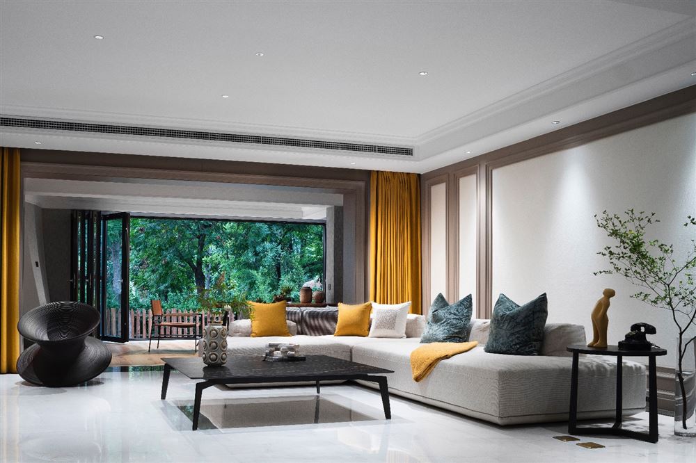 江門市華僑城·云頂美式風格三居室裝修案例