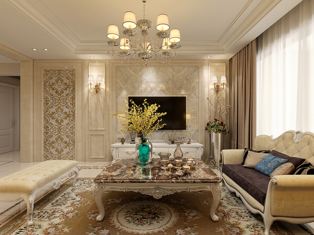 裝修公司簡歐風格室內(nèi)裝修效果圖-客廳 裝修公司簡歐風格室內(nèi)裝修效果圖-客廳