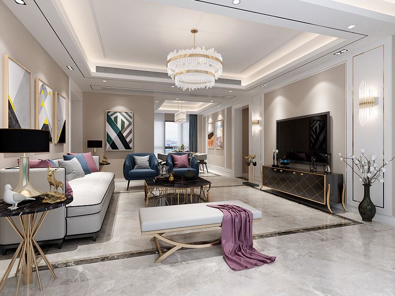 泰州市寶麗廣場現(xiàn)代簡約風格三居室裝修案例