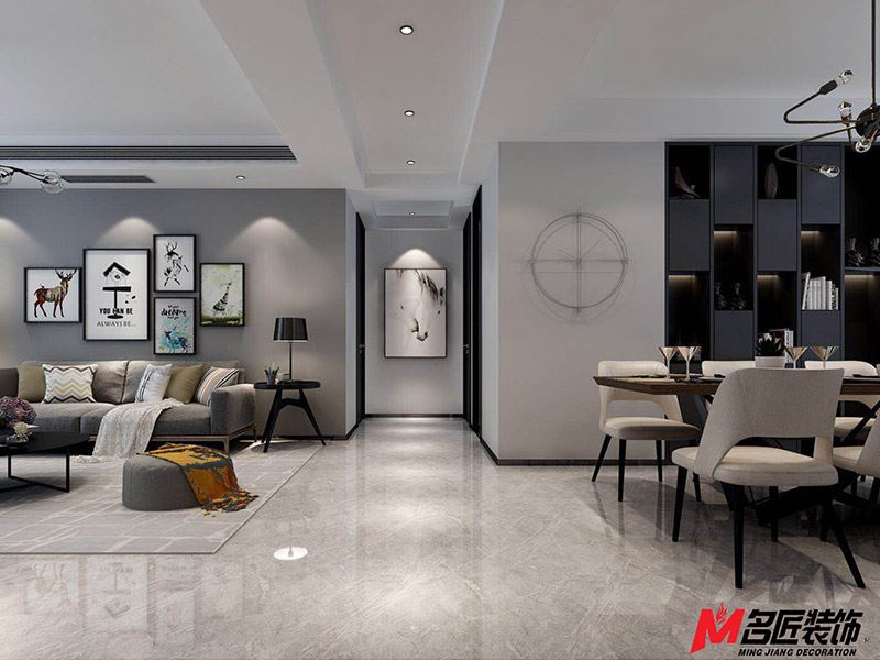 臺州市鉑金家園現代簡約風格三居室裝修案例