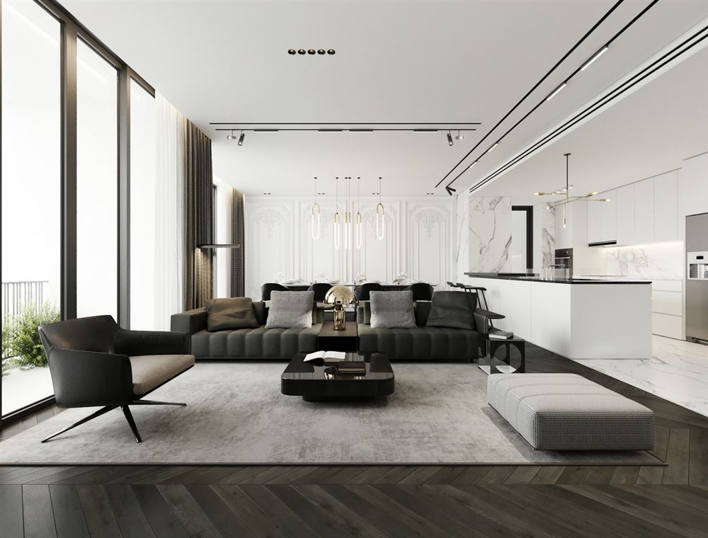 佛山市金科城輕奢風格三居室裝修案例