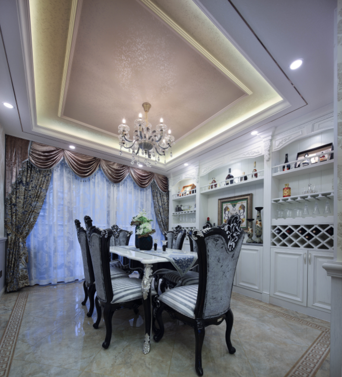 輕奢風格家裝設計室內裝修效果圖-餐廳 輕奢風格家裝設計室內裝修效果圖-餐廳