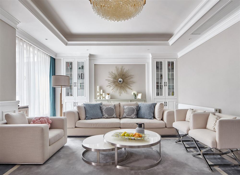 自貢市萬達廣場都會華宅歐式風格平層裝修案例