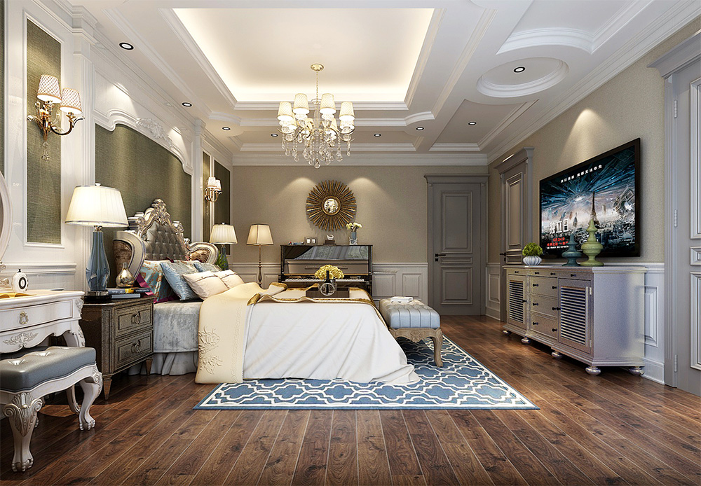 裝修案例經典美式風格別墅裝修效果圖-公主房 裝修案例經典美式風格別墅裝修效果圖-公主房