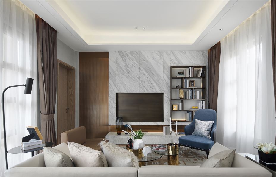 江門市江海花園輕奢風格三居室裝修案例