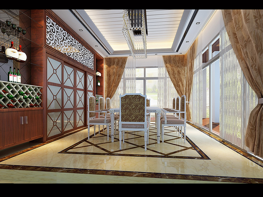 輕奢風格別墅裝修效果圖-東逸灣別墅290平米-餐廳 輕奢風格別墅裝修效果圖-東逸灣別墅290平米-餐廳