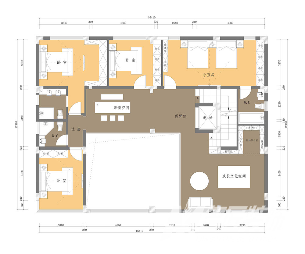 別墅大宅裝修設(shè)計(jì)-二層布局圖 別墅大宅裝修設(shè)計(jì)-二層布局圖