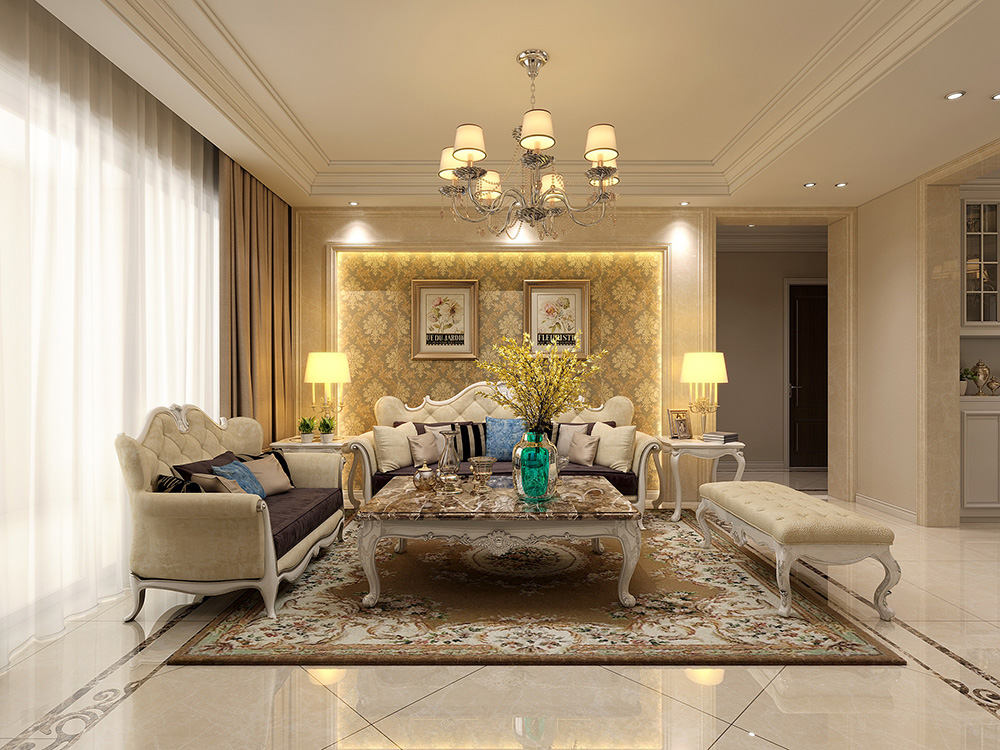 裝修公司簡歐風格室內(nèi)裝修效果圖-客廳 裝修公司簡歐風格室內(nèi)裝修效果圖-客廳