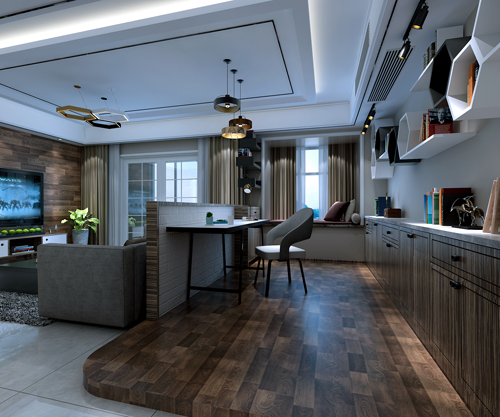 德陽市34號小區現代簡約風格三居室裝修案例