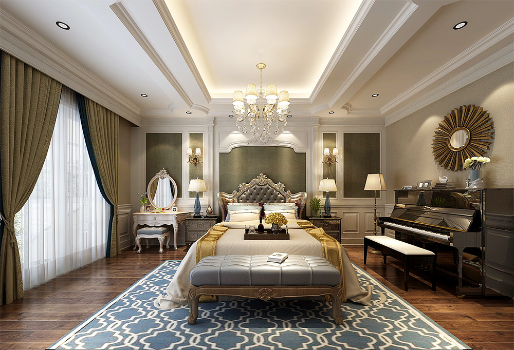 裝修案例經典美式風格別墅裝修效果圖-公主房 裝修案例經典美式風格別墅裝修效果圖-公主房