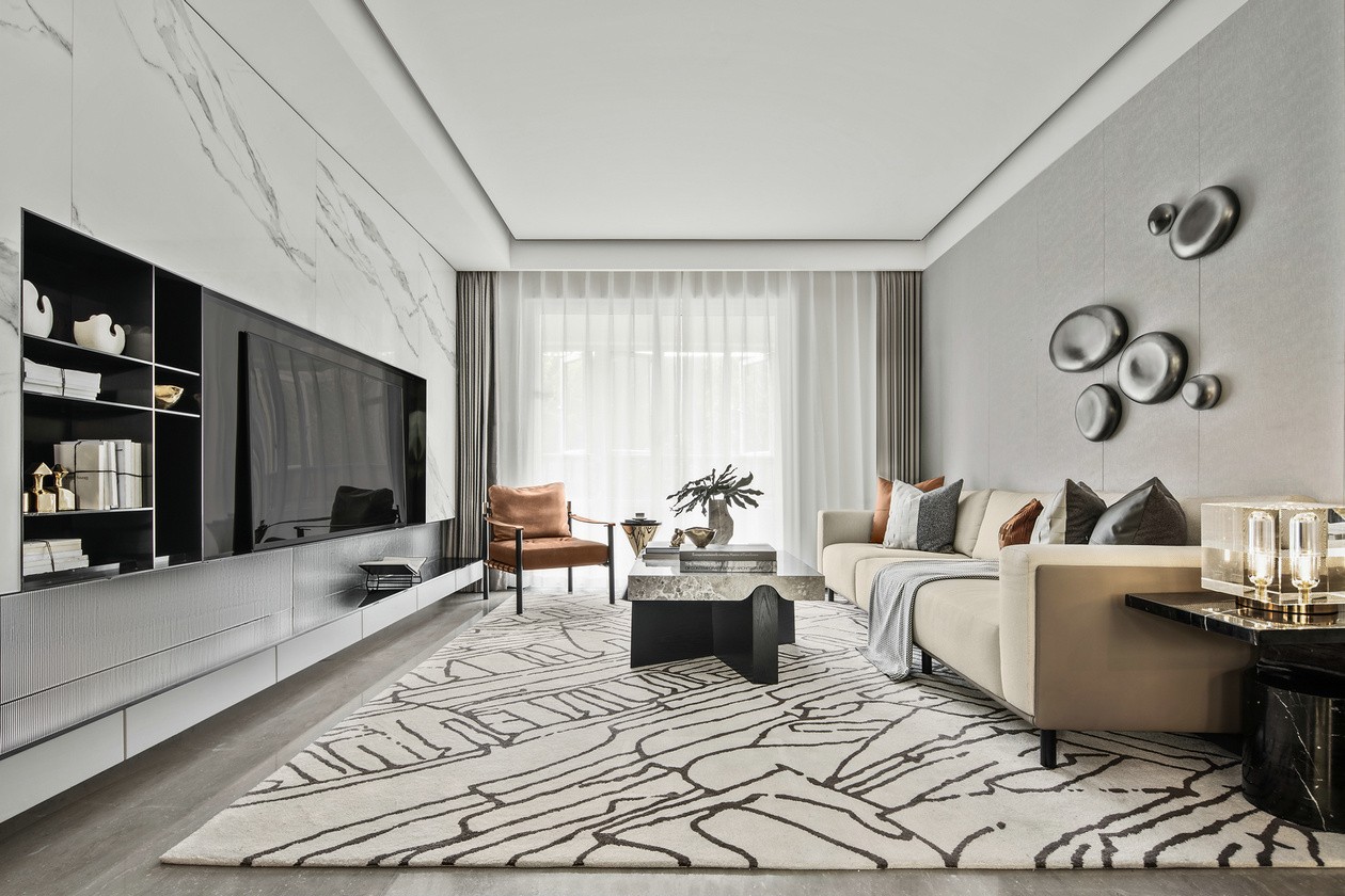 現代簡約風格室內家裝案例效果圖-客廳 現代簡約風格室內家裝案例效果圖-客廳