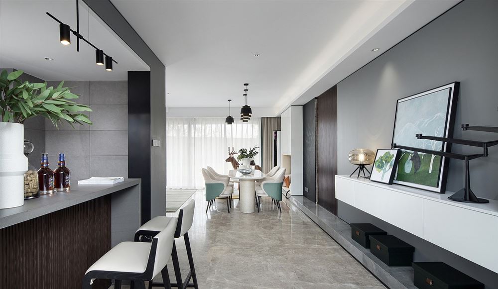 茂名市一方新苑現代簡約風格三居室裝修案例