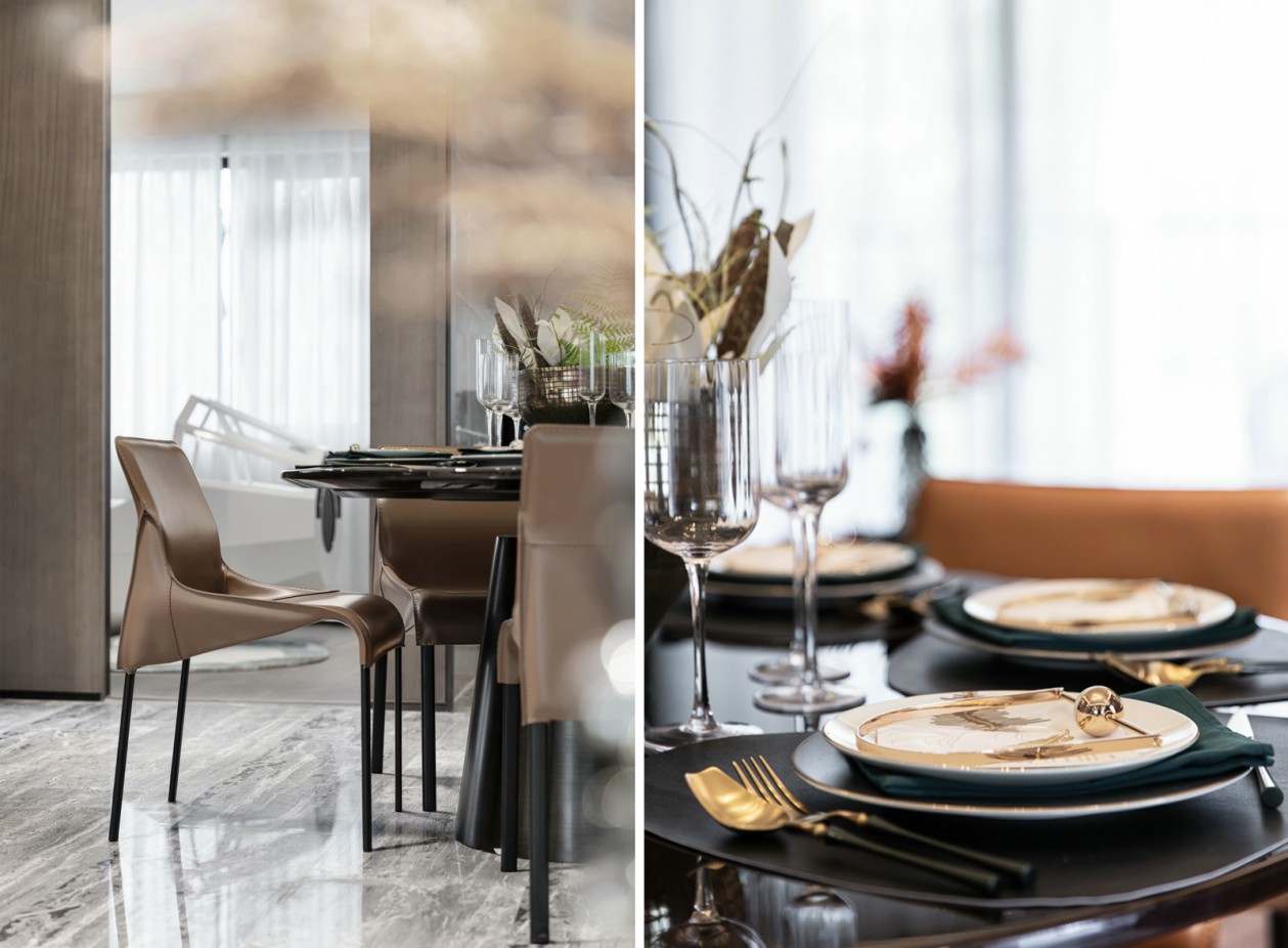 現(xiàn)代輕奢風格室內(nèi)設計家裝案例-餐廳餐桌 現(xiàn)代輕奢風格室內(nèi)設計家裝案例-餐廳餐桌