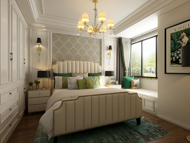 裝修公司簡歐風格室內(nèi)裝修效果圖-臥室 裝修公司簡歐風格室內(nèi)裝修效果圖-臥室