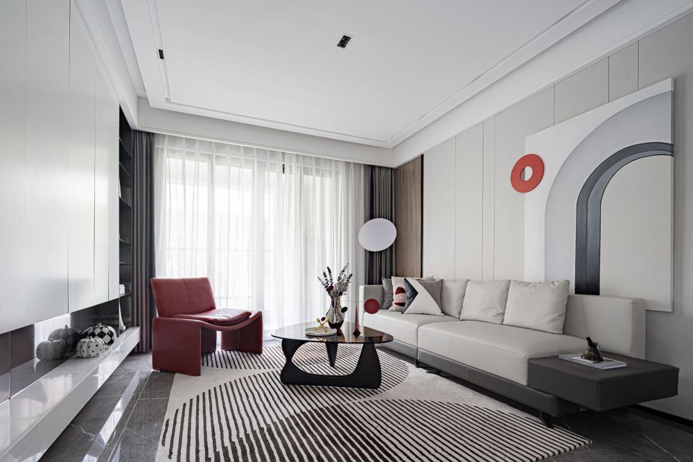 佛山市海倫堡玖悅瀾灣現(xiàn)代風(fēng)格三居室裝修案例