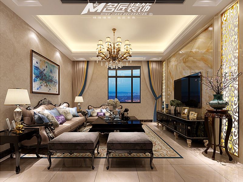 揭陽市創裕花園輕奢風格平層裝修案例