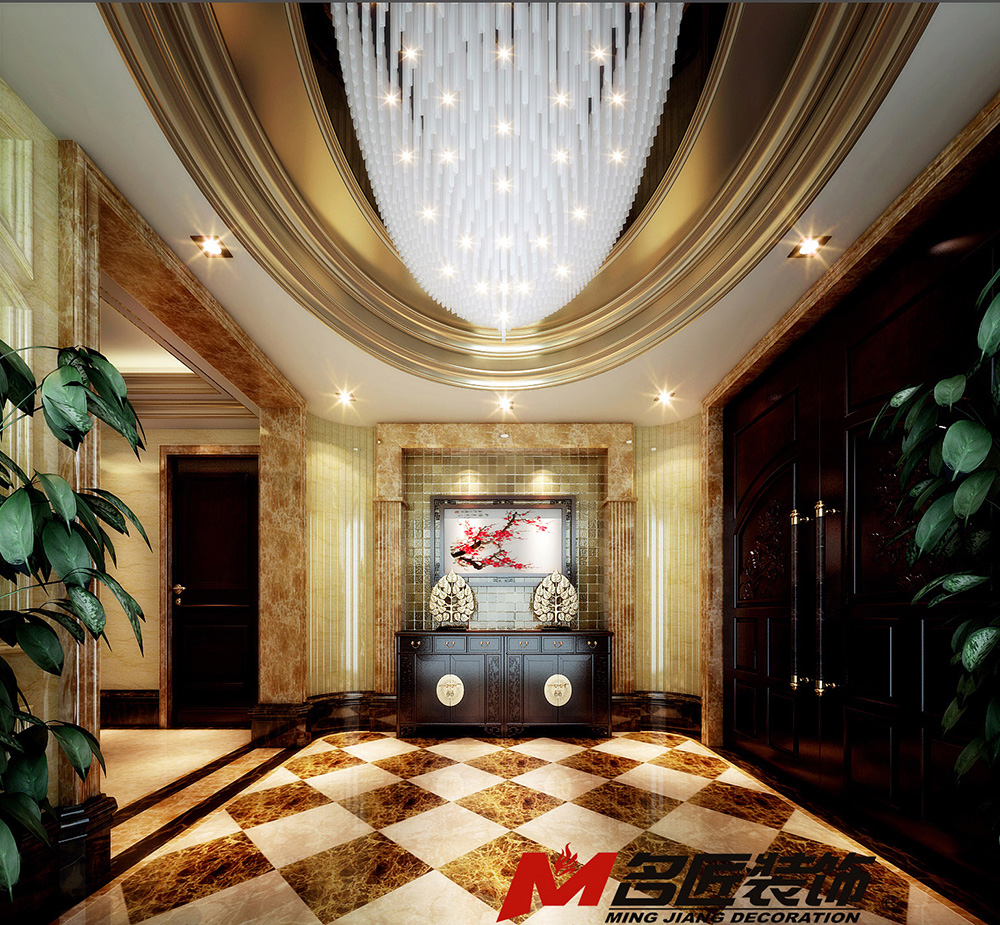 歐式風格別墅裝修效果圖-金地九瓏璧別墅277平米-別墅裝修設計玄關 歐式風格別墅裝修效果圖-金地九瓏璧別墅277平米-別墅裝修設計玄關