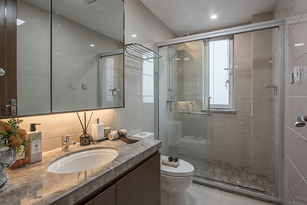 南寧華發國賓壹號三居144平米新中式風格室內裝修案例-衛生間 南寧華發國賓壹號三居144平米新中式風格室內裝修案例-衛生間