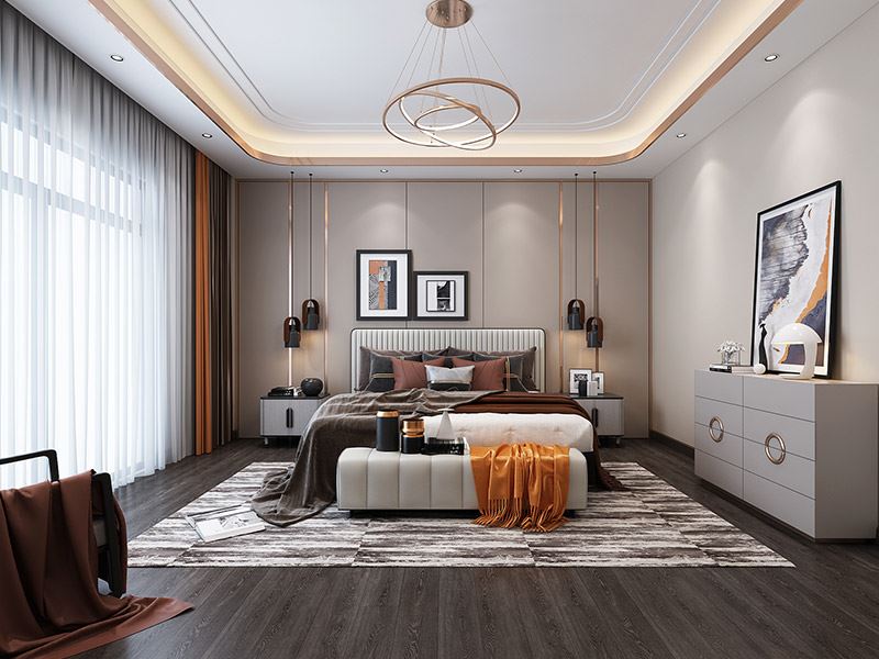 楚雄彝族自治州紅陽小區(qū)輕奢風格別墅裝修案例