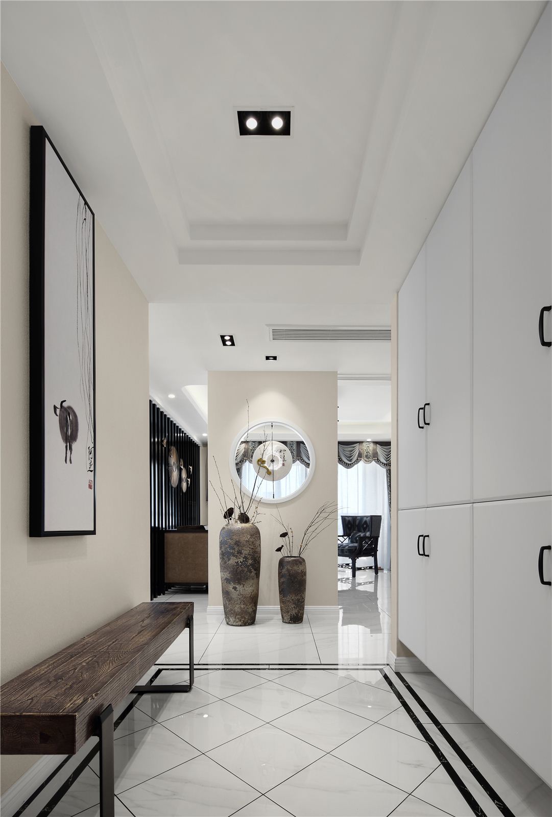 新中式風格家裝設計室內裝修效果圖-玄關 新中式風格家裝設計室內裝修效果圖-玄關