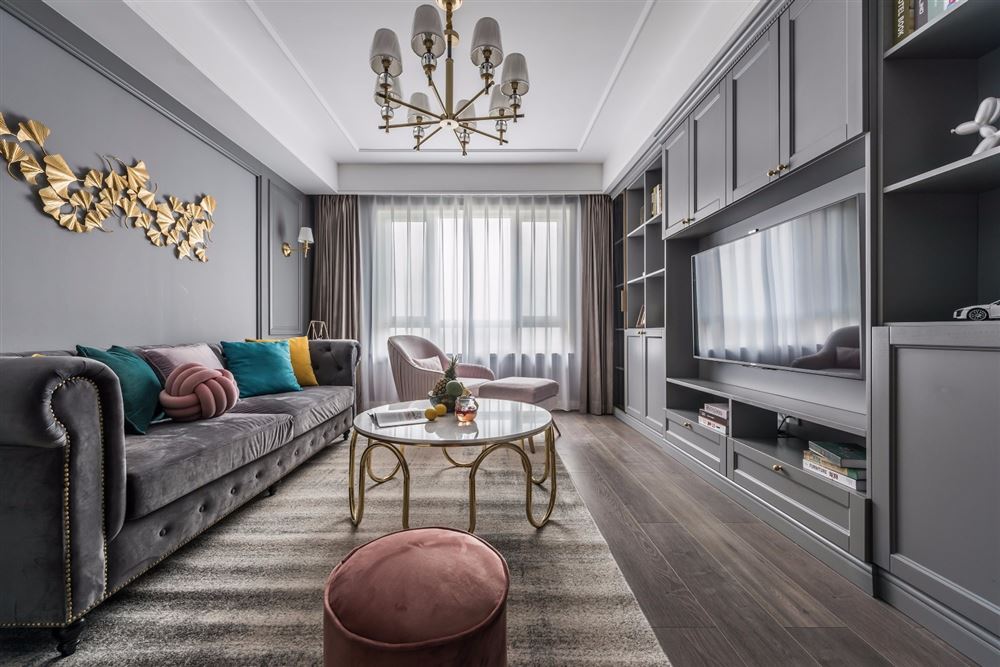 廣州市遠東·御江豪庭輕奢風格二居室裝修案例