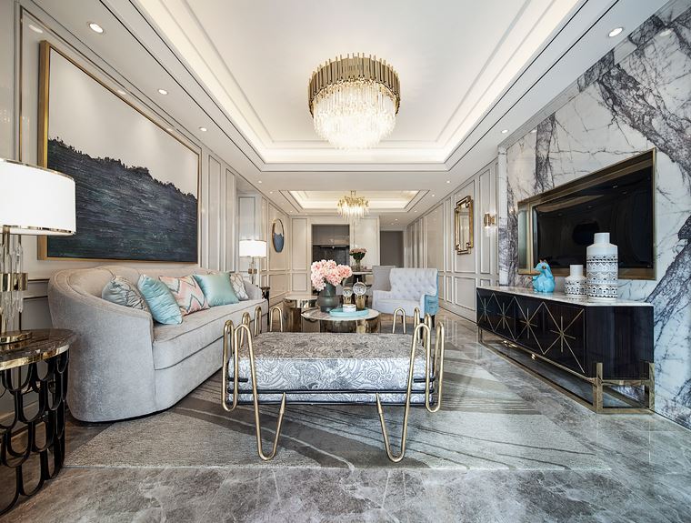 廣州市匯僑新城北區美式風格四居室裝修案例