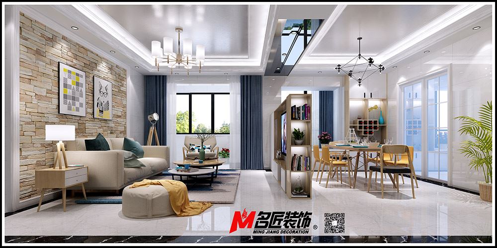 河源市城西花園現代簡約風格三居室裝修案例