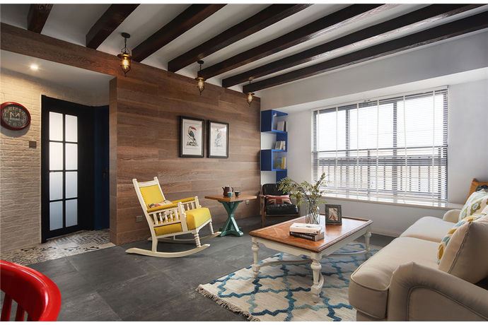 廣州市保利公園九里美式風格三居室裝修案例