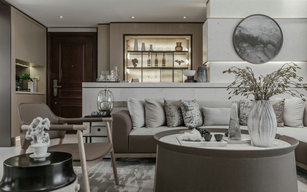 江門市敏捷·云錦新中式風格三居室裝修案例