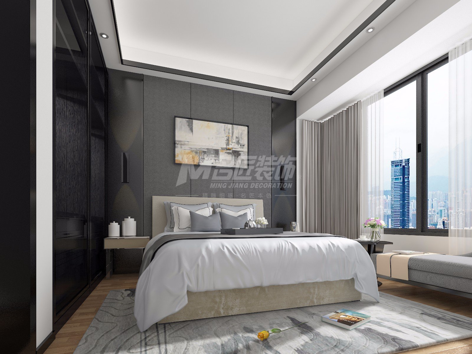 茂名市碧桂園·公園壹號現代簡約風格四居室裝修案例