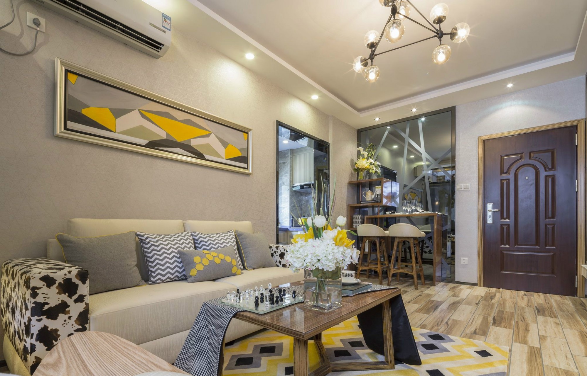 佛山市綠城·桂語蘭庭現代簡約風格二居室裝修案例