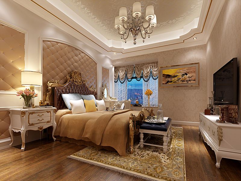 揭陽市言成盈悅?cè)A府歐式風(fēng)格四居室裝修案例